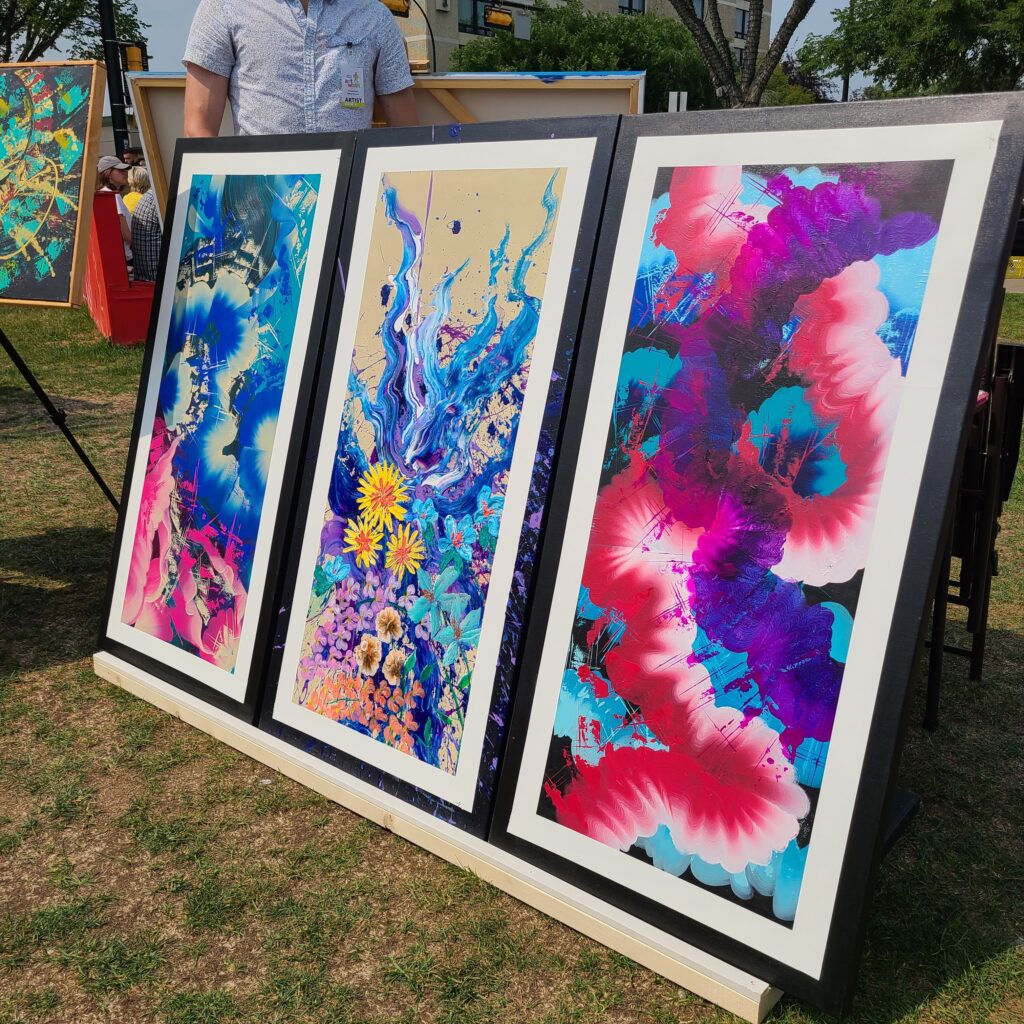 Paintings that all sold at the Art Walk 2023